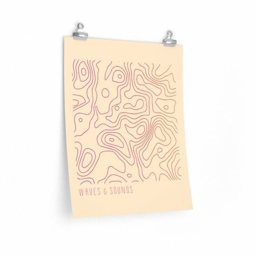 Waves and Sounds Music Poster – Premium Matte Wall Art Print - Modern Home & Kitchen