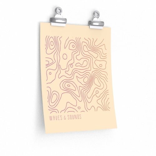 Waves and Sounds Music Poster – Premium Matte Wall Art Print - Modern Home & Kitchen