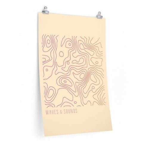 Waves and Sounds Music Poster – Premium Matte Wall Art Print - Modern Home & Kitchen