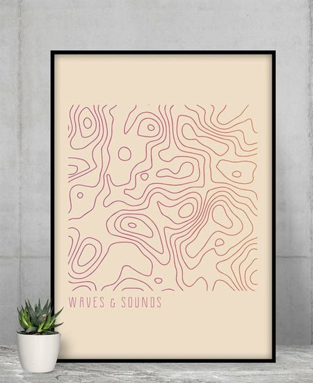Waves and Sounds Music Poster – Premium Matte Wall Art Print - Modern Home & Kitchen
