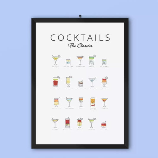 Cocktails Art Decor Poster | Premium Matte Wall Print – Modern Home - Modern Home & Kitchen