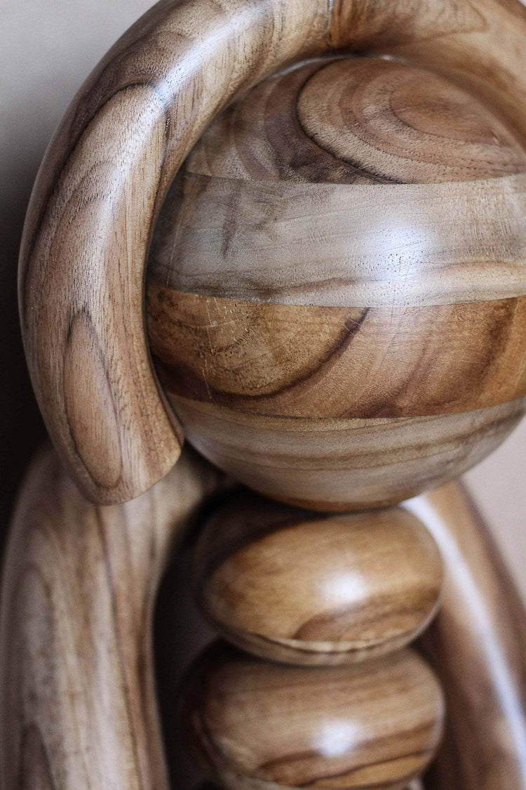 Earth Totem Wooden Sculpture – Handmade Walnut Minimalist Art Object