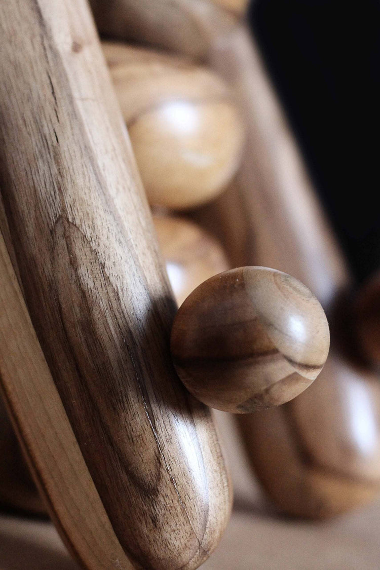 Earth Totem Wooden Sculpture – Handmade Walnut Minimalist Art Object