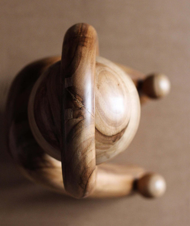 Earth Totem Wooden Sculpture – Handmade Walnut Minimalist Art Object