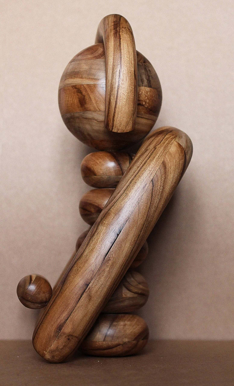 Earth Totem Wooden Sculpture – Handmade Walnut Minimalist Art Object
