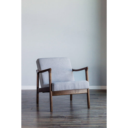 Alpine Furniture Zephyr Lounge Chair, accent chair with plush fabric upholstery and modern design, shown in a stylish living room setting.